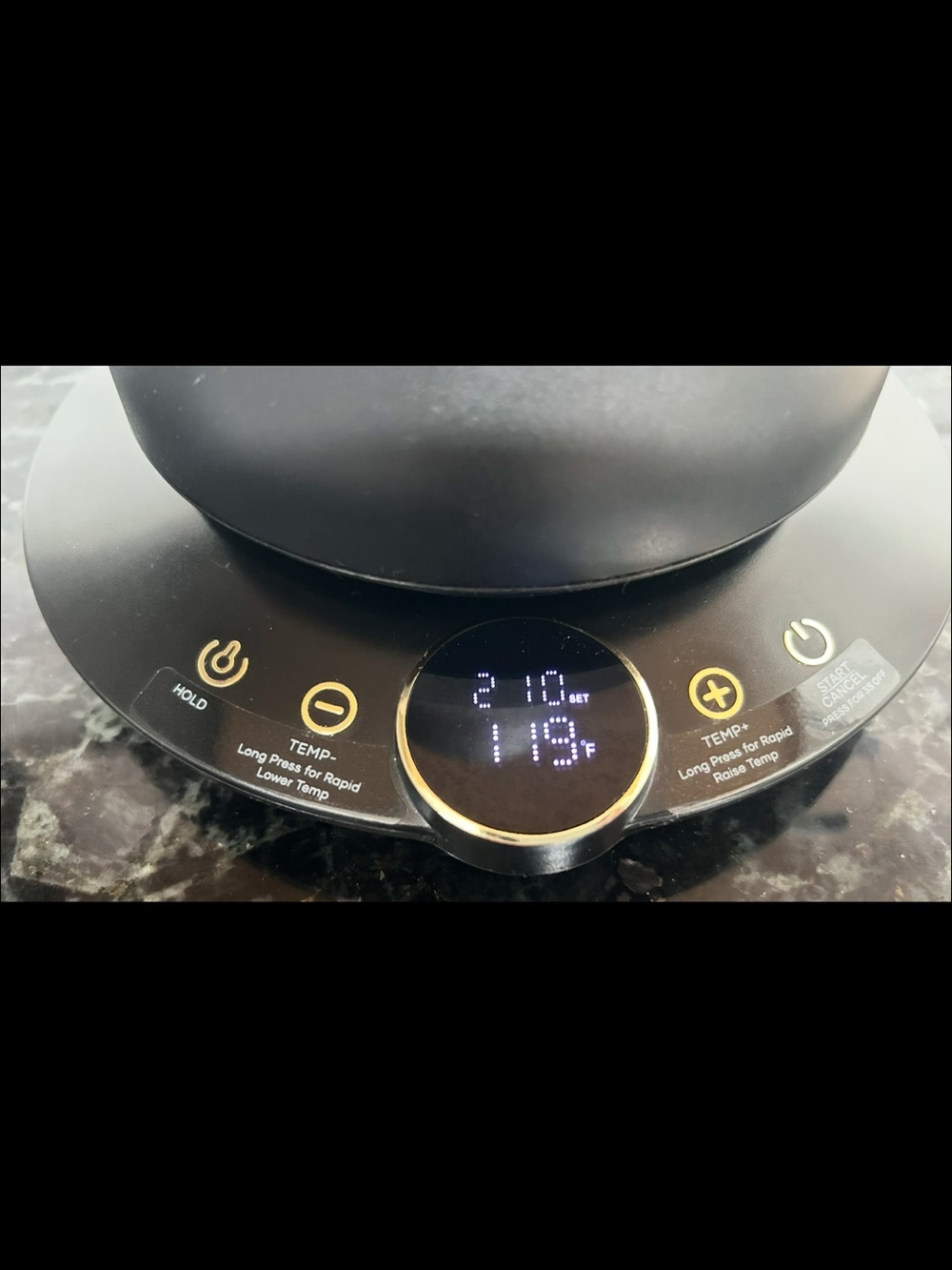 Cocinare Matte Black & Walnut Electric Gooseneck Kettle - Picture 2 of 4